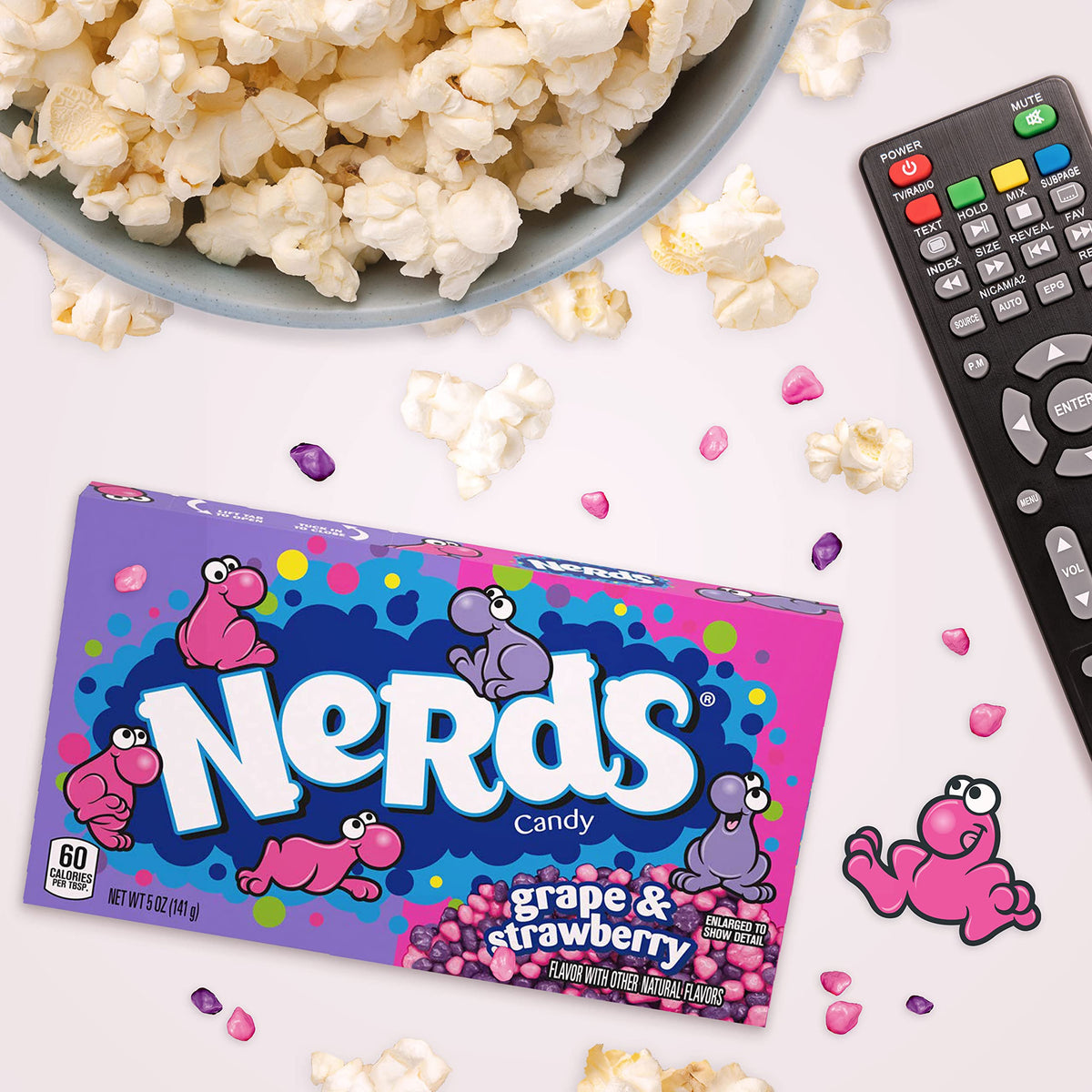 8x Wonka for The Love of Nerds Gotta Have Grape & Seriously Strawberry Candy, 141 g each - Pack of 8