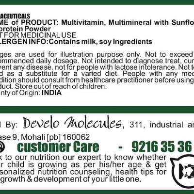 Develo Whey Protein Powder for Little Kids (2-12 years) & Teenager Children, Boys & Girls - 500g Chocolate Flavour