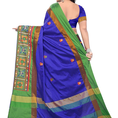 arriva fab cotton silk with blouse piece Saree (Riva405_ Red_ Free Size)