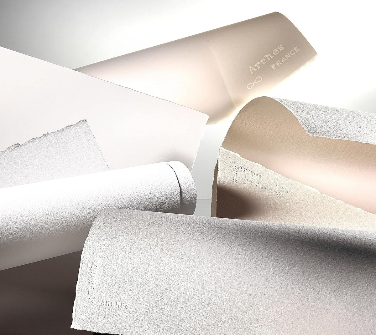 Arches Watercolour 640 GSM Hot Pressed Natural White 56 x 76 cm Paper Sheets, 5 Sheets