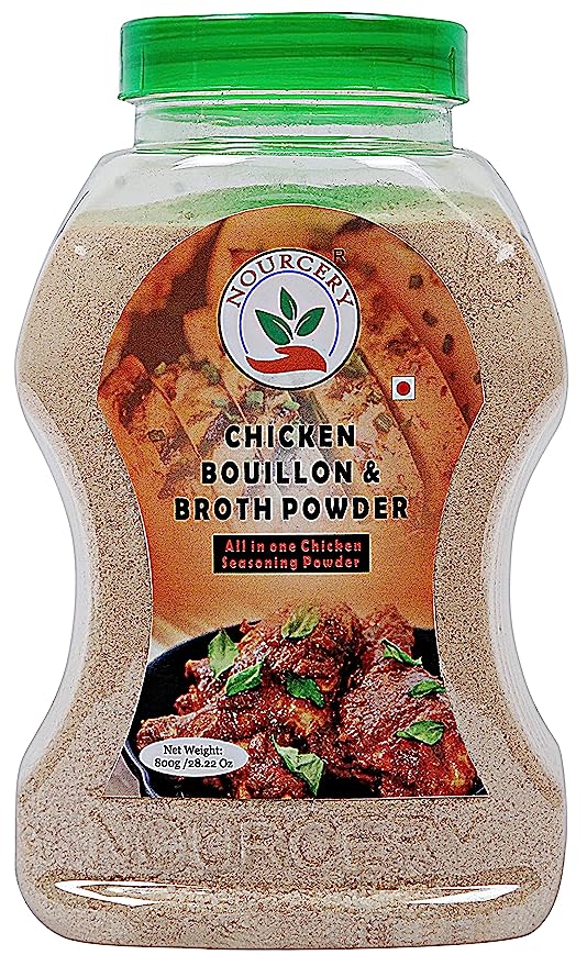 Nourcery Chicken Bouillon & Broth Powder, 800Gm (All in One Chicken Seasoning Powder)