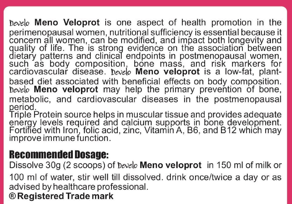 Develo Menopause Supplement for Women, Manage Hot Flashes, Night Sweats, Stress, Hormonal Imbalance - 500g Vanilla