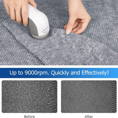 BEAUTURAL Portable Fabric Shaver and Lint Remover, Sweater Defuzzer with 2-Speeds, 2 Replaceable Stainless Steel Blades, Battery Operated, Remove Clothes Fuzz, Lint Balls, Pills, Bobbles