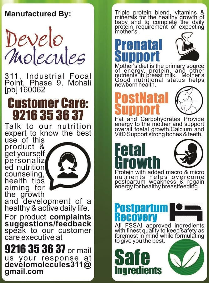 Develo Pregnancy & Lactation Protein Powder, Supplement for Pregnant Women & Lactating/Breastfeeding Mothers -1kg (Chocolate)
