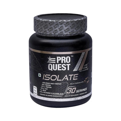 ProQuest Nutrition ISOLATE Whey Protein 84% USA Grade, Per serving 27.7g Protein, 13.3g EAA, 7g BCAA & 4.6g Glutamine & Glutamic Acid | Milk Chocolate, 1 kg / 2.2 lbs, 30 Servings