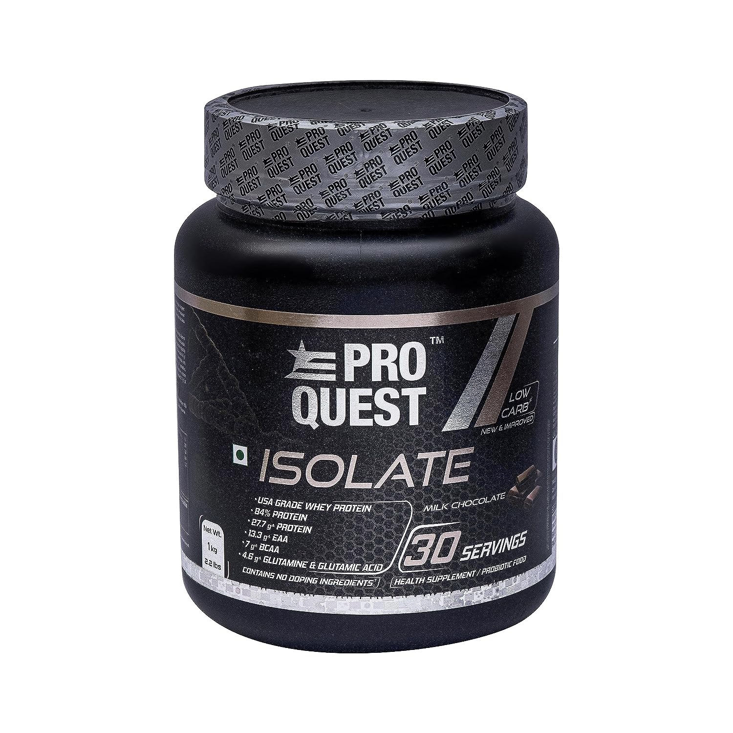 ProQuest Nutrition ISOLATE Whey Protein 84% USA Grade, Per serving 27.7g Protein, 13.3g EAA, 7g BCAA & 4.6g Glutamine & Glutamic Acid | Milk Chocolate, 1 kg / 2.2 lbs, 30 Servings