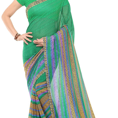 Anand Sarees Women's Georgette Saree With Blouse Piece (1164_4_green_free Size_green)
