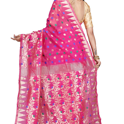 CRAFTONI Allover Exclusive Women's Cotton Silk Dhakai Soft Jamdani Sarees