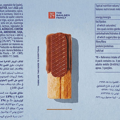 Bahlsen Wafers Whole Milk Wafer Thin Waffles With Milk Chocolate 100g