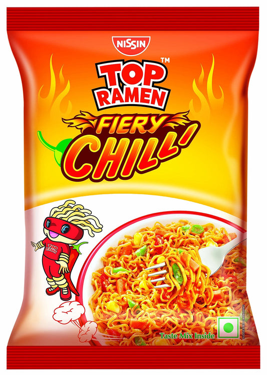 50x Top Ramen Fiery Chilli Noodles, 70g - Pack of 50