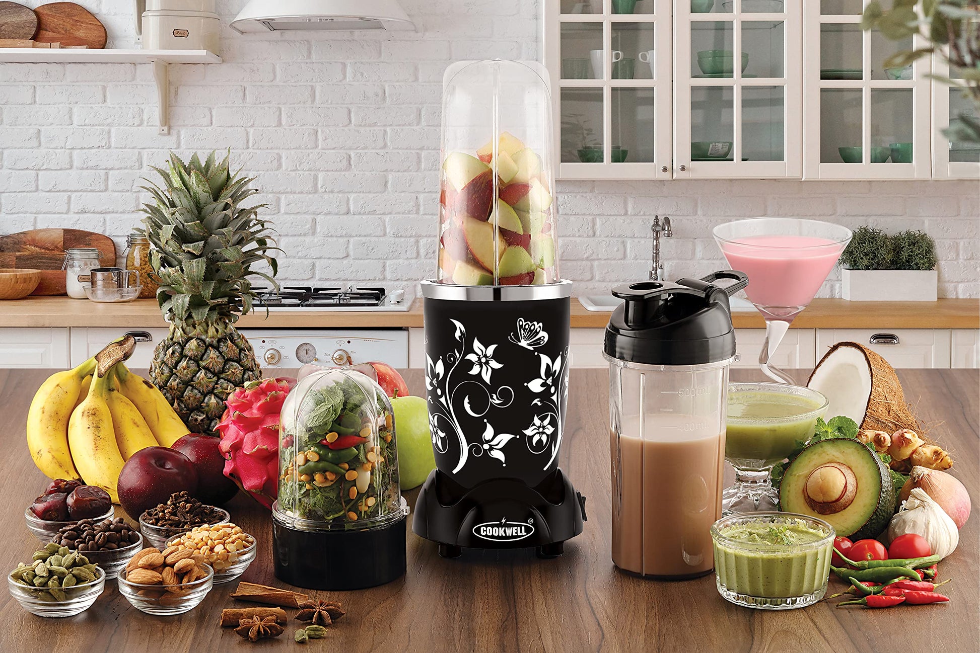 Cookwell Nutri Blender (5 Jar 3 Blade, Black)