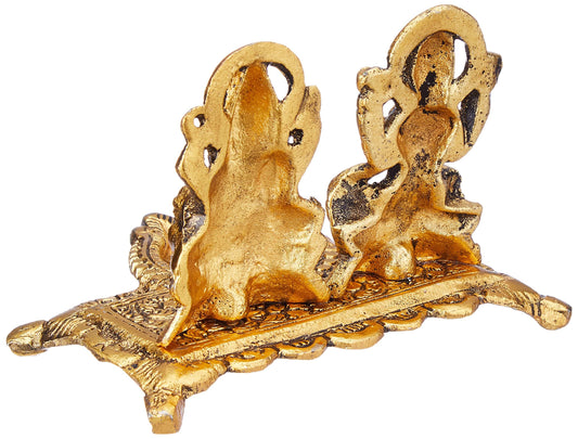 Collectible India Lakshmi Laxmi Ganesh murti Idol Ganesha Diya puja Deepak - Metal Lakshmi Ganesh Statue - Diwali Home Decoration Items - Lakshmi Ganesh for Diwali Showpiece Oil Lamp