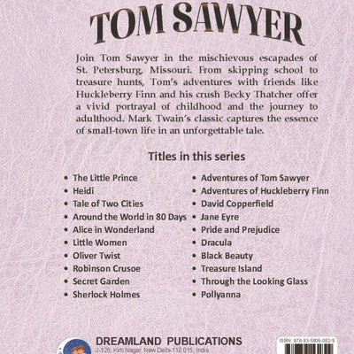 Dreamland Publications Adventures of Tom Sawyer - Illustrated Abridged Classics for Children with Practice Questions