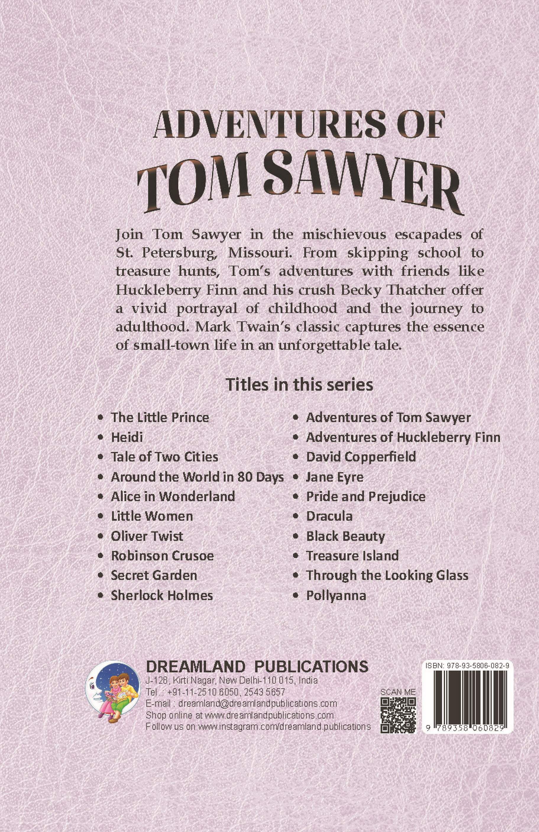 Dreamland Publications Adventures of Tom Sawyer - Illustrated Abridged Classics for Children with Practice Questions