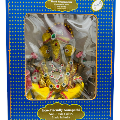 Eco-Friendly Ganesh Idols (Non-Toxic Colors) With Chatri, Akshat & Kumkum