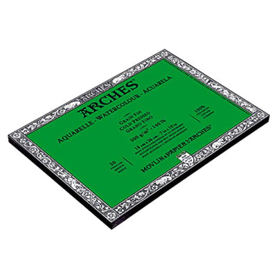 Arches Watercolour 300 Gsm Cold Pressed Natural White 18 X 26 Cm Paper Blocks- 20 Sheets
