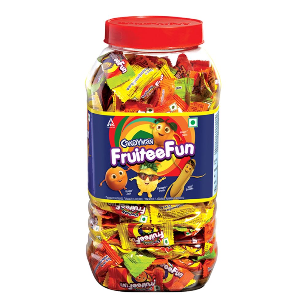 Candyman Fruitee Fun, Assorted Fruit Candies, 750g Jar