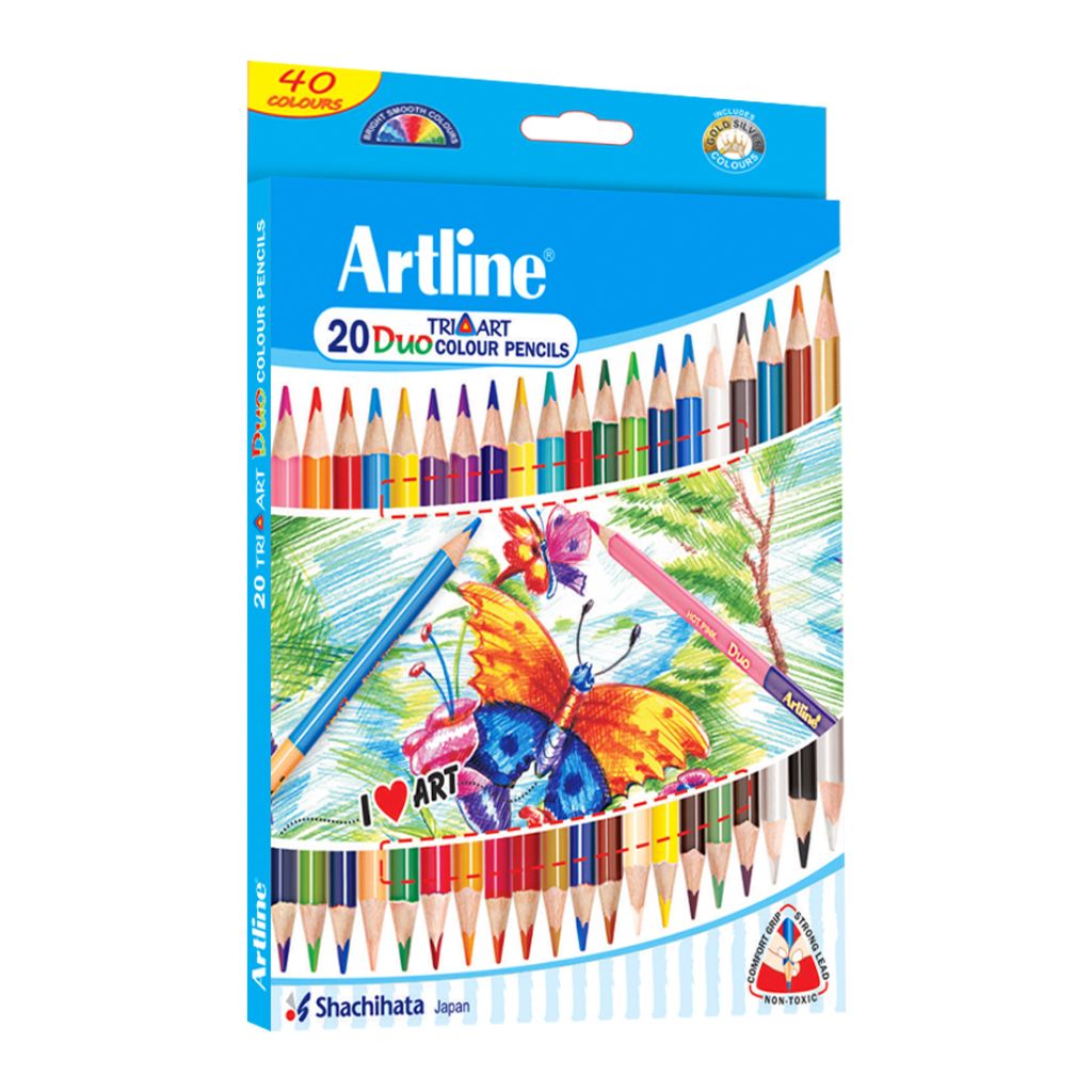 Artline Tri-Art Triangular Half Length 12 Shades Colour Pencil Set