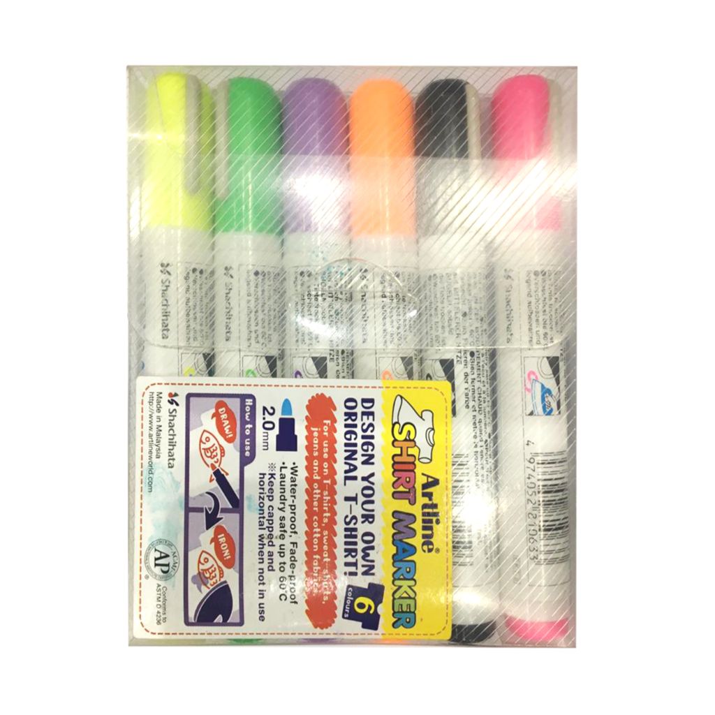 Artline T-Shirt Marker Fluoro (Wallet Of 6)