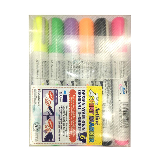Artline T-Shirt Marker Fluoro (Wallet Of 6)