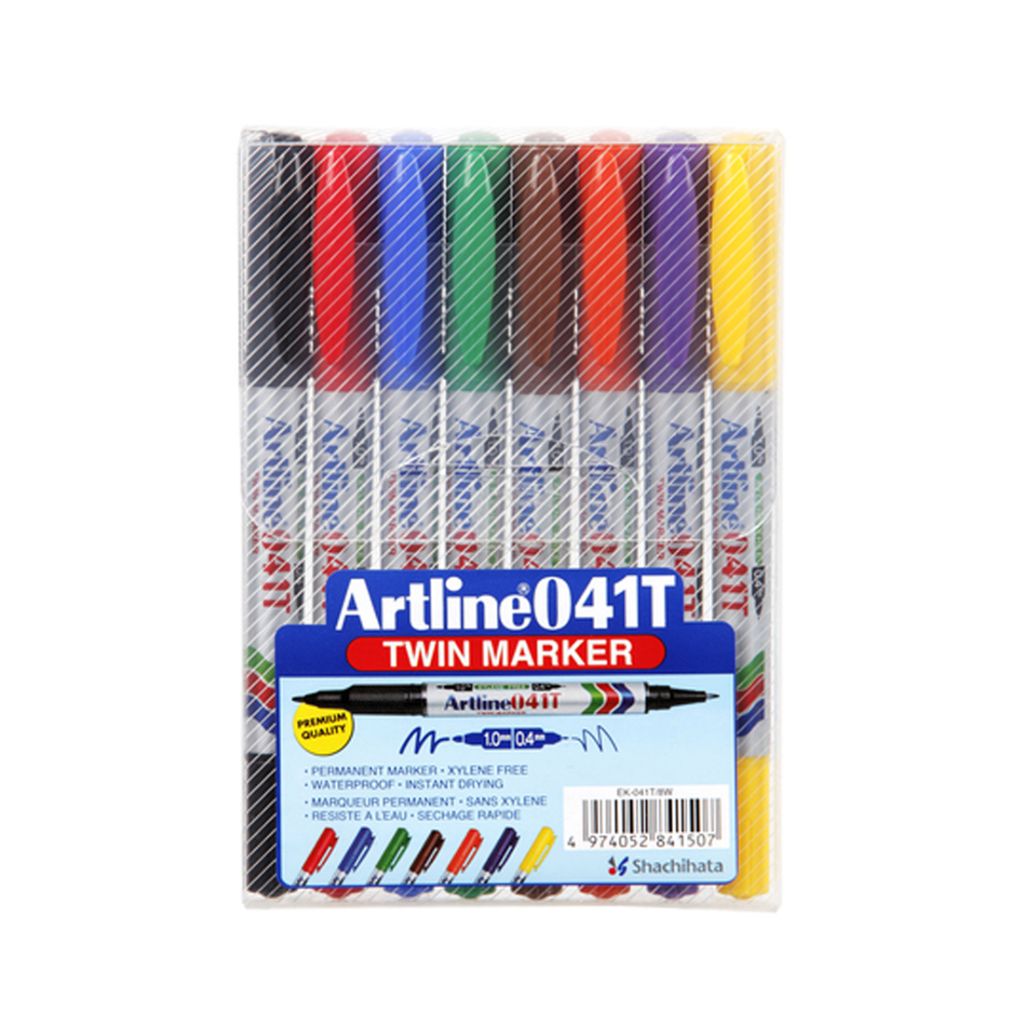 Artline Twin Tip Permanent Marker- Wallet Of 8
