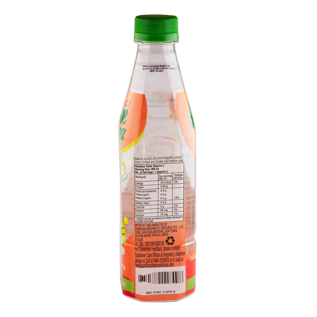 Aloe Vera Drink 365ml | Peach Flavour with 10% Aloe Vera Cubes | Ready to Drink