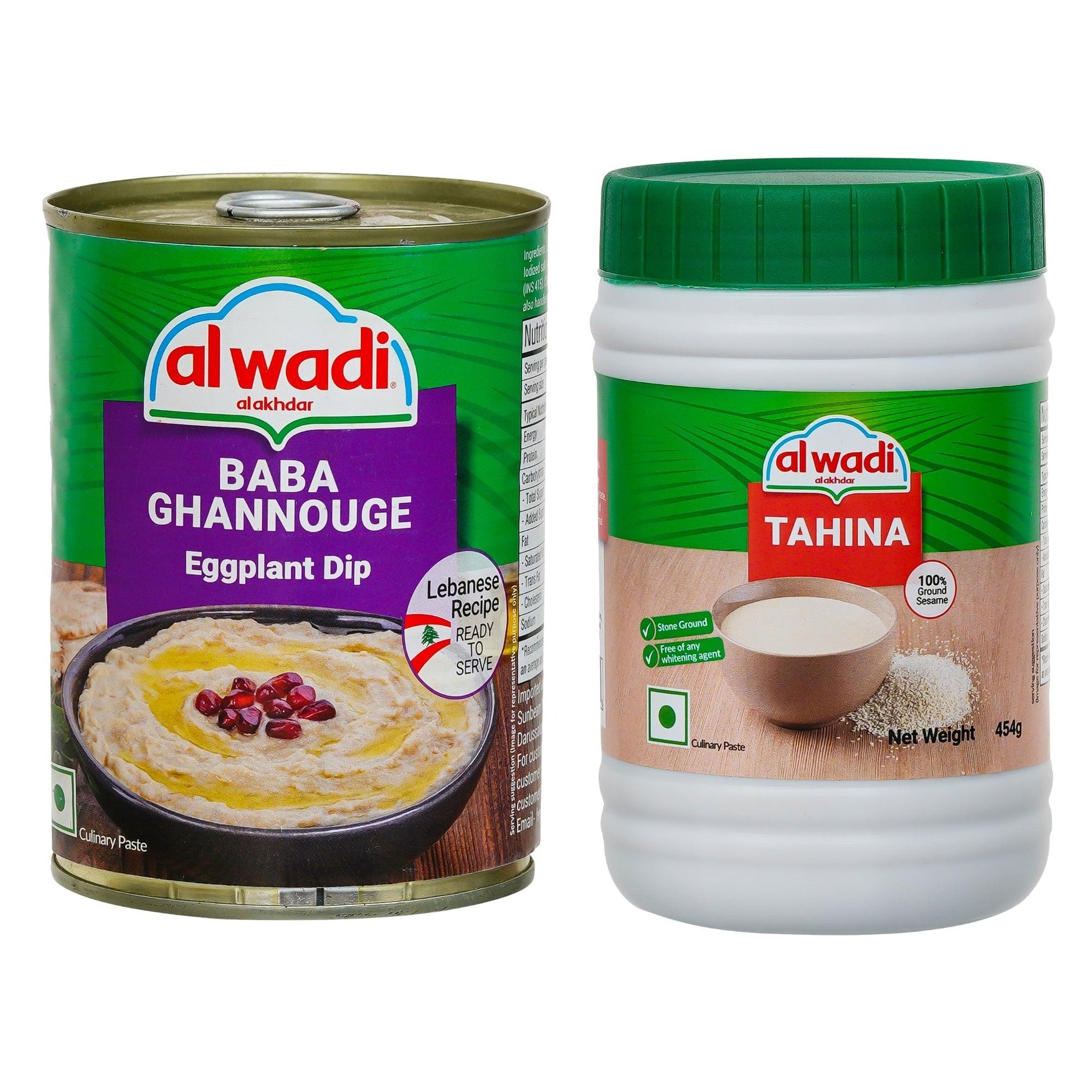 Baba Ghannouge (Eggplant Dip)385g|Tahina (Ground Sesame Paste)454g|Combo Of 2