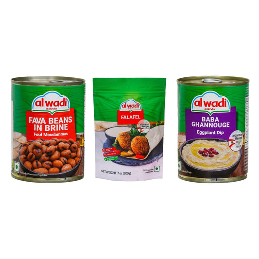 Foul Moudammas(Egyptian)400g|Falafel(Lebanese)200g|Baba Ghannouge(Dip)385g|Combo Of 3