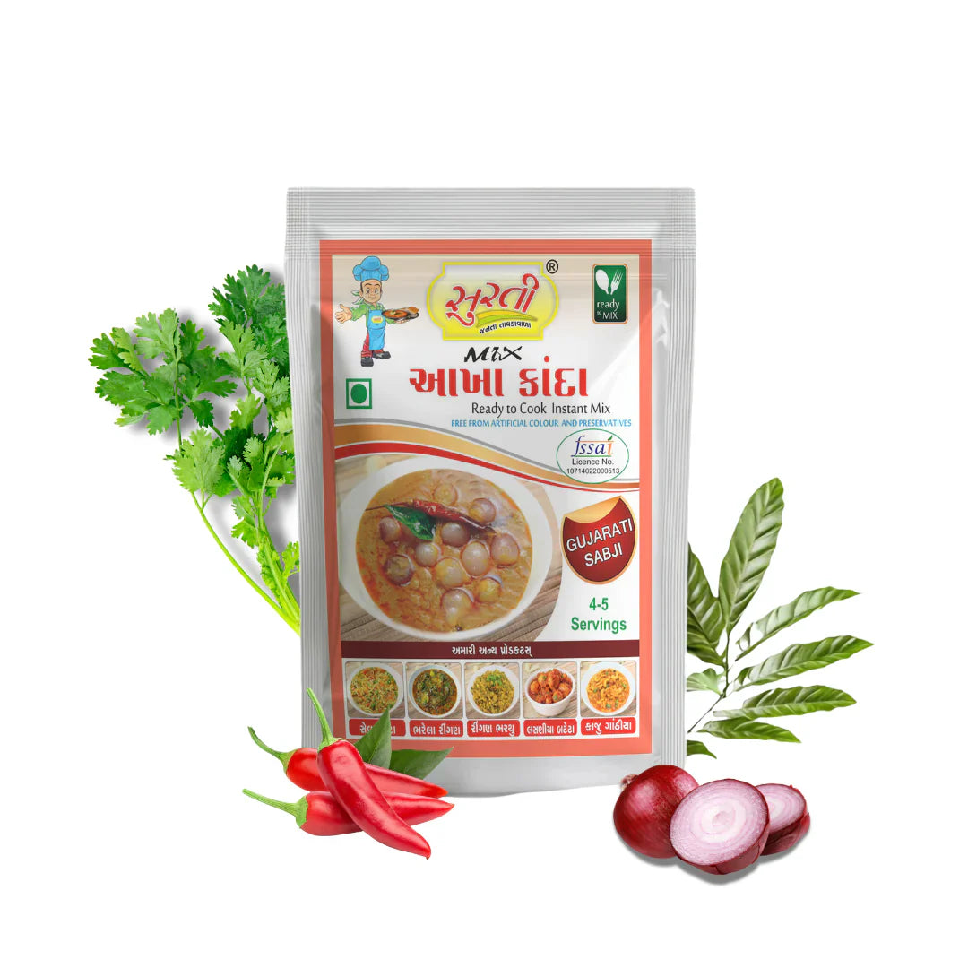 Surtimix Aakha Kanda Gujarati Sabji Gravy Masala | Ready To Eat 140 gms