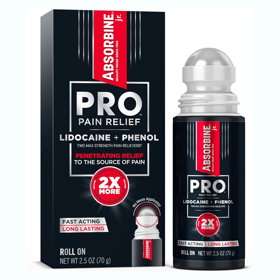 Absorbine Pro Pain Relief Lidocaine 4% Roll-On, No Mess, Non-Greasy Formula