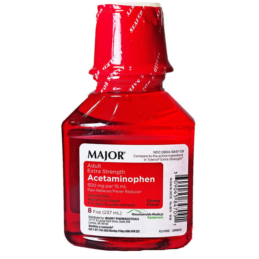 Acetaminophen Liquid Extra Strength 500 mg Cherry Flavor 8 oz