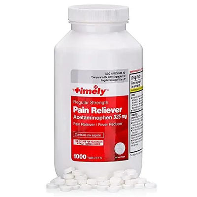 Acetaminophen 325 mg Tablets 1000 Bulk Bottle