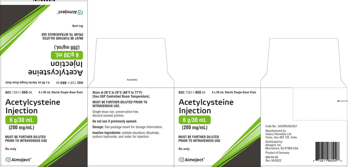 Acetylcysteine for Injection 6 g/30 mL Single-Dose Vial 30 mL x 4/Pack by Almaject (RX)