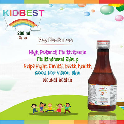 HealthBest Kidbest Multivitamin & Multimineral Syrup for Kids