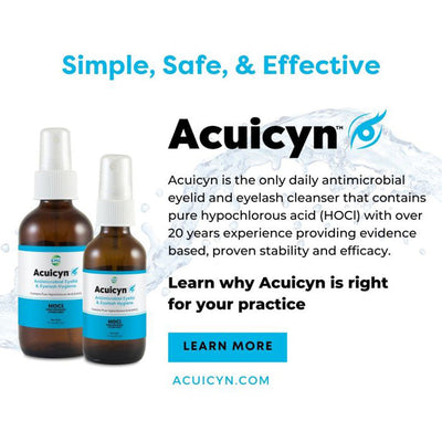 Acuicyn Antimicrobial Eyelid & Eyelash Hygiene with Pure Hypochlorous Acid (HOCl) 0.01%