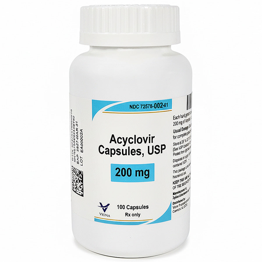 Acyclovir 200mg Capsules 100 Count (RX)