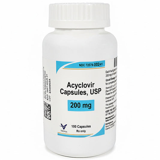 Acyclovir 200mg Capsules 100 Count (RX)