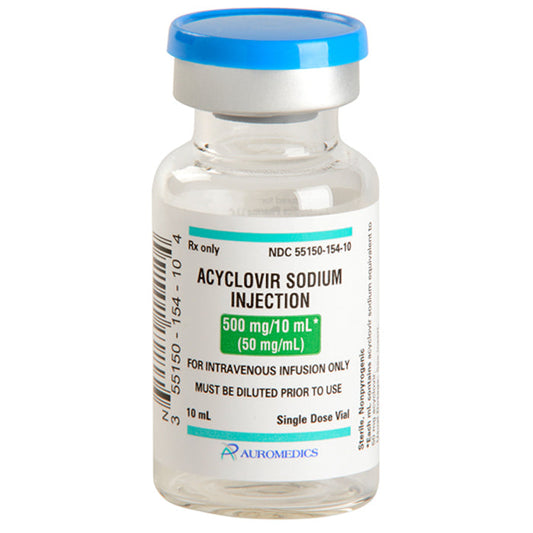 Acyclovir for Injection 50 mg/mL Single-Dose Vials 10 mL x 10/Box  (Rx)