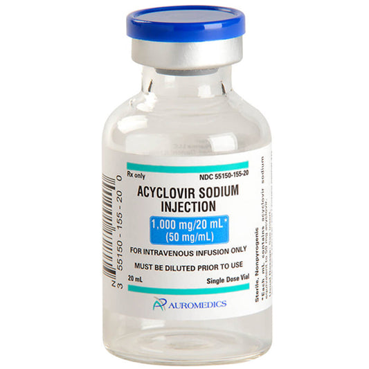 Acyclovir for Injection 50 mg/mL Single-Dose Vials 20 mL x 10/Box (Rx)