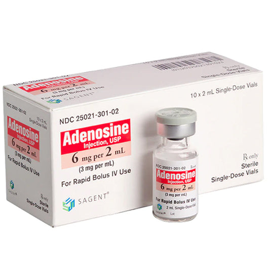 Adenosine Injection for SVT 3 mg/mL Antiarrhythmic Emergency Medication 2 mL Vial (EACH) (Rx)