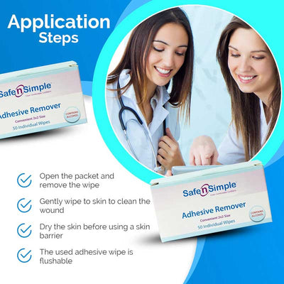 Adhesive Remover Pads by Safe N Simple 50 Count