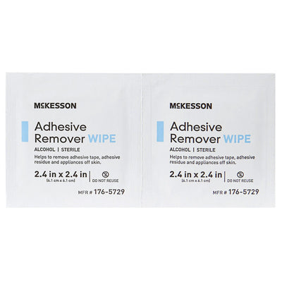 Adhesive Remover Wipes 2.4 x 2.4 Inch, Individual Packets, 50 per Box