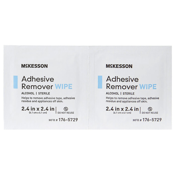 Adhesive Remover Wipes 2.4 x 2.4 Inch, Individual Packets, 50 per Box