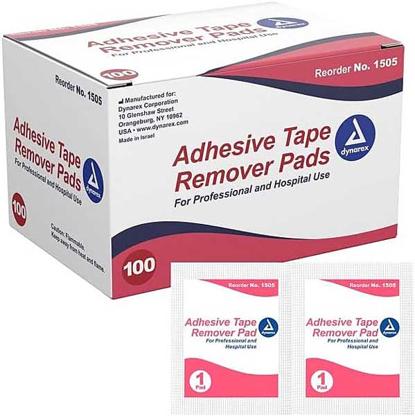 Adhesive Tape Remover Pads by Dynarex 100 Count