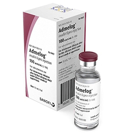 Admelog Insulin Lispro Injection U-100 Multiple Dose Vial 3 mL (Rx) **Requires Refrigeration**
