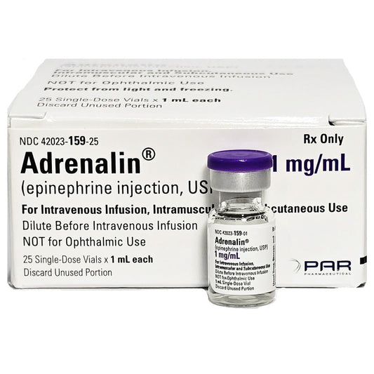 Adrenalin Epinephrine Injection 1:1000 For Anaphylaxis 1 mg Vial - Each (Rx)