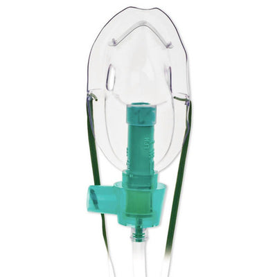 Multi-Vent Air Entrainment Mask Elongated Style Adult with Adjustable Head Strap & Nose Clip