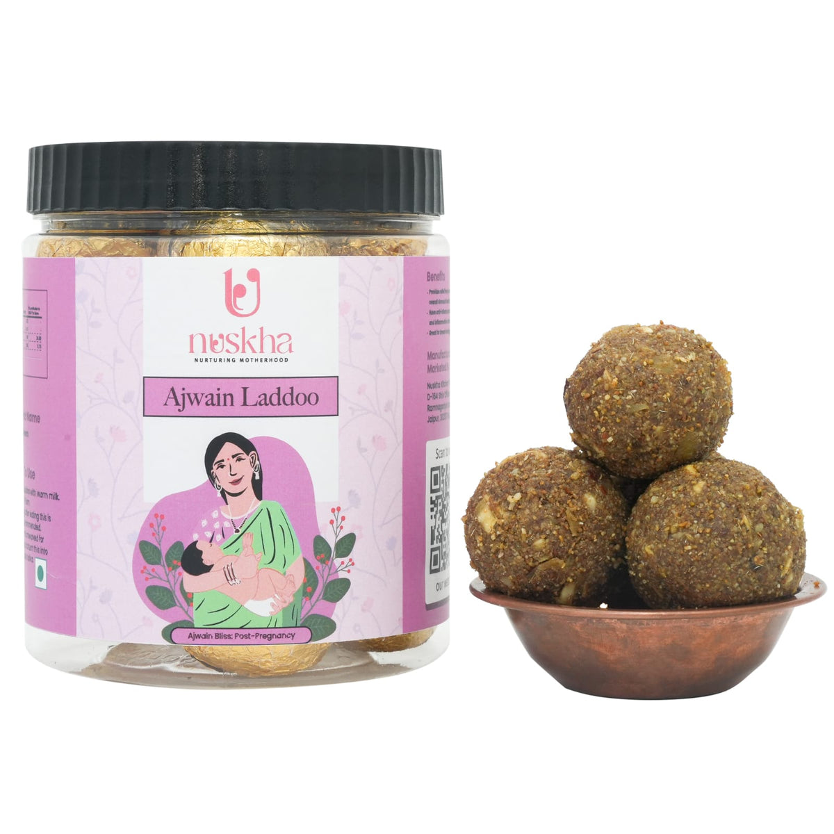 Nuskha Kitchen Ajwain Laddoo For Post Pregnancy 500 gms
