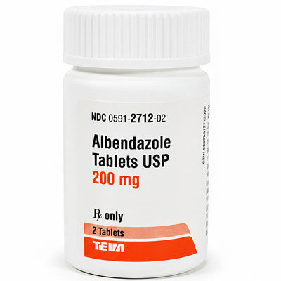 Albendazole Tablets 200 mg by Teva Pharma (2-Pack)