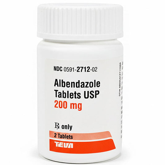 Albendazole Tablets 200 mg by Teva Pharma (2-Pack)
